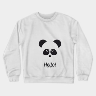 Hello! Little Panda - Cute Minimalist Panda Design Crewneck Sweatshirt